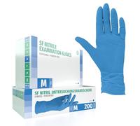 Nitrile Gloves 200 Pieces Box (M, Blue) Disposable Examination Gloves, Powder Free, Latex Free, Non Medical Sterile, Medical, Tattoo, Gloves, Single Use
