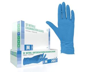 Nitrile Gloves 200 Pieces Box (M, Blue) Disposable Examination Gloves, Powder Free, Latex Free, Non Medical Sterile, Medical, Tattoo, Gloves, Single Use