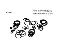 Nitrile Rubber O Rings, Pack of 100pcs, 5mm Cord Thickness, Great for Industrial and Automotive Applications (77 * 5mm)