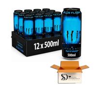 Nitro Blue Flash Energy Drink 500ml - Pack of 12, Refreshing Blue Soft Drink, Convenient Canned Energy Drink Multipack for Home, Work, Travel & On-the-Go Refreshment