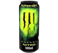 Nitro Super Dry Energy Drink 500ml (Pack of 12) "Conquer Your Day," "Blast Through Your Limits," "Ignite Your Inner Beast," and "Feel the Rush of Life"