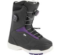 Nitro Women's Snowboards Scala BOA Boot All Mountain Freeride Freestyle Quick Lacing System Snowboard Boot, Black-Purple, MP 24.5 // EU 38 // US WMN 7