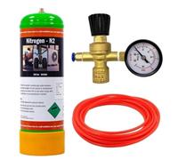 NITROGEN Disposable 2.2L Gas Bottle Cylinder KIT Regulator Flow Gauge Hose