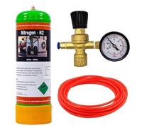 NITROGEN Disposable Gas Bottle Cylinder KIT w/Regulator Gauge Hose 2.2L