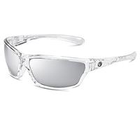 Nitrogen Polarized Wrap Around Sport Sunglasses for Men Women UV400, Crystal | Silver Mirror, One Size