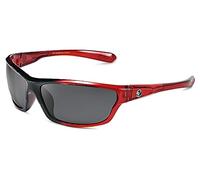 Nitrogen Polarized Wrap Around Sport Sunglasses for Men Women UV400 Protection Sun Glasses, Crystal Red | Smoke, One size