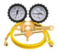 Nitrogen Pressure Regulator G58 Brass with 2 Meter Hose CGA580 Connector, Supporting High Pressure Gas Applications with Reliable Pressure Gauge (A)