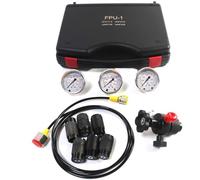 Nitrogen Pressure Test Kit - Hydraulic Accumulator Charging System Pressure Gauge Diagnostic Tool with 3 Gauges, 7 Couplings, 1 Gas Hose