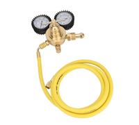Nitrogen Regulator Brass Inlet Outlet Connection Gauges Nitrogen Pressure Gauge with 2m Pipe Hose, High Pressure 4000Psi Low Pressure 600Psi, CGA580 Inlet, Safety Valve 500Psi