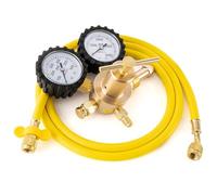 Nitrogen Regulator CGA580 Inlet, 1/4-Inch Male Flare Outlet Connection, Heavy-Duty Handle, Self-reseating Relief Valve, Nitrogen Regulator Hvac (CGA580（0-600PSI with Hose）)