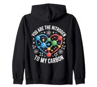 Nitrogen To My Carbon Science Love Chemistry Zip Hoodie