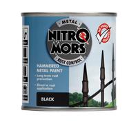 Nitromors Hammered Metal Paint, Black, 250 ml UV Resistant Rust Protection for Doors Gates Furniture