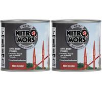 Nitromors Anti-Rust Metal Primer Fast Drying Rust Resistant for Water & Oil Based Topcoats, Red Oxide, 250 ml (Pack of 2)