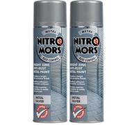 Nitromors Anti-Rust Metal Spray Paint, No Primer Required, Bright Zinc, 500 ml (Pack of 2)