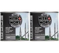 Nitromors Anti-Rust Primer Metal Protection Fast Drying Rust Resistant Formula for Water-Based & Oil-Based Topcoats 250ml, Grey (Pack of 2)
