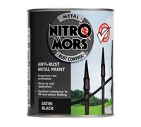 Nitromors Anti-Rust Satin Metal Paint Black 750ml 750ml Black