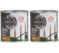 Nitromors Anti-Rust Smooth Finish Metal Paint, Gold, 250 ml (Pack of 2)