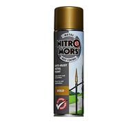 Nitromors Anti-Rust Smooth Finish Metal Spray Paint, No Primer Required, Gold, 500 ml