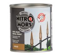 Nitromors Anti-Rust Smooth Finish Metal Paint, Gold, 250 ml