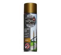 Nitromors Anti-Rust Smooth Finish Metal Spray Paint, No Primer Required, Gold, 500 ml