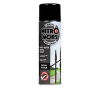 Nitromors Anti-Rust Smooth Metal Paint Satin Black 500ml 500ml Black