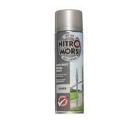 Nitromors Anti-Rust Smooth Finish Metal Spray Paint, No Primer Required, Silver, 500 ml