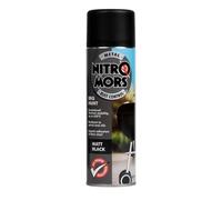 Nitromors BBQ Spray Paint Black 500 ml, High-Temperature Resistant, Self-Priming, Durable Coating for Steel, Resists Oil and Petrol, Up to 650°C
