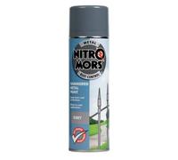 Nitromors Grey 500ml Hammered Metal Spray Paint - UV & Rust Resistant, No Primer Needed, Ideal for Metal Doors & Garden Furniture