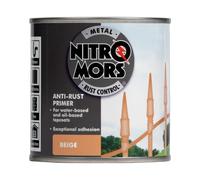 Nitromors Grey Anti-Rust Primer Fast Drying Anti-Corrosion Metal Formula Exceptional Adhesion Water-Based Oil-Based Compatible 250ml