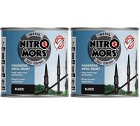 Nitromors Hammered Metal Paint, Black, 250 ml UV Resistant Rust Protection for Doors Gates Furniture (Pack of 2)