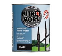 Nitromors Hammered Metal Paint Black, 750ml, Rust Protection & UV Resistant, For Metal Furniture, Gates & Railings