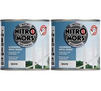 Nitromors Hammered Metal Paint - Durable Finish for Metal Doors, Garden Furniture & Railings, UV & Rust Protection,White 250 ml (Pack of 2)