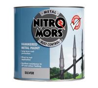 Nitromors Hammered Metal Paint, Silver, UV & Rust Resistant Gloss for Metal Doors, Furniture, Gates, No Primer Needed 2.5 L