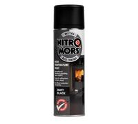 Nitromors High Temperature Matt Black, Spray Paint 650°C Resistant to Heat Petrol Oils Durable Finish for BBQs Steel Surfaces 500 ml