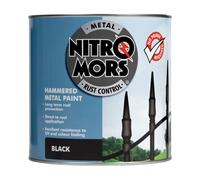 Nitromors Metal Paint Hammered Finish for Doors Furniture Gates UV Resistant 250 Hours Salt Spray Protection, Black 2.5 L