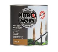 Nitromors Smooth Metal Finish Uv Resistant Anti Rust Protection Gold Paint 750Ml