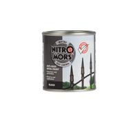 Nitromors Smooth Metal Paint - Durable Rust Protection & UV Resistant - Ideal for Metal Doors, Garden Furniture, Gates and Railings, Black 250 ml