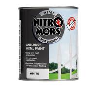 Nitromors Smooth Metal Uv Resistant Anti Rust Protection White Paint 750Ml