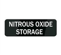 Nitrous Oxide Storage Sign, Self Adhesive Sign For Door Or Wall 8 X 3 Inch Quick And Easy Installation Premium Acrylic Design For Your Home Office/Business