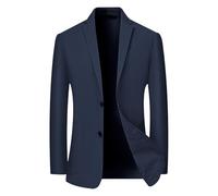 NITRY Men Blazer Men Urban Business Work Suit Men Casual Fashion Solid Color Suit Jacket Men Trend Digital Printing Longsleeve Suit B-Navy XXL