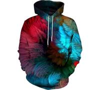 NITRY Men Hoodies 3D Digital Printing Leisure Trend Hooded Pullover Hip Hop Retro Personality Long Sleeved Sweatshirt DD-04 3XL