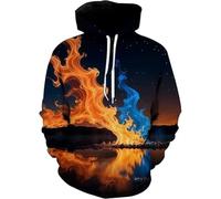 NITRY Men Hoodies Hip Hop Retro Personality Trend Hooded Pullover 3D Digital Printing Long Sleeved Sweatshirt AA-01 XL