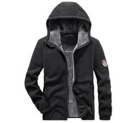 NITRY Men Jacket Casual Fashion Men With Hood Long Sleeve Jacket Slim Fit Comfortable Men Warm Cold Jacket Youth Trend Men Classic Outdoor Jacket B-Black L