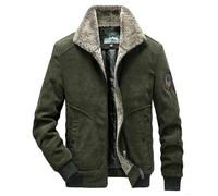 NITRY Men Long Sleeve Jacket Thickened Comfortable Men Warm Cotton Jacket Lightweight Fashion Men Casual Outdoor Jacket Classic Trend Men All-Match Cold Jacket M-Army Green XL