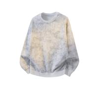 NITRY Men Sweatshirt Sport Casual Soft Comfortable Pullover Classic All-Match Solid Color Long Sleeved Sweatshirts D-White M