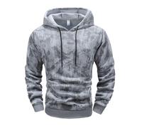 NITRY Men'S Hooded Pullover Classic All-Match Casual Sweatshirts Lightweight Fashion Solid Color Long Sleeves Sweatshirt H-Grey M