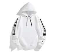 NITRY Men'S Hooded Pullover Classic Kangaroo Pocket Casual Sweatshirts Lightweight Sport Fashion Long Sleeves Sweatshirt A-White XL