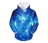 NITRY Men'S Hooded Pullover Digital Printing Kangaroo Pocket Hoodies Youth Personality Trend Long Sleeved Sweatshirt FF-06 M