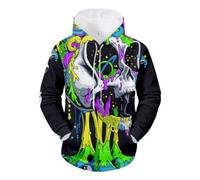 NITRY Men'S Hooded Pullover Digital Printing Kangaroo Pocket Long Sleeved Sweatshirt Youth Personality Trend Hoodies EE-05 3XL