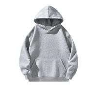 NITRY Men'S Hooded Pullover Lightweight Fashion Solid Color Long Sleeves Sweatshirt Classic All-Match Casual Sweatshirts D-Light Grey XL